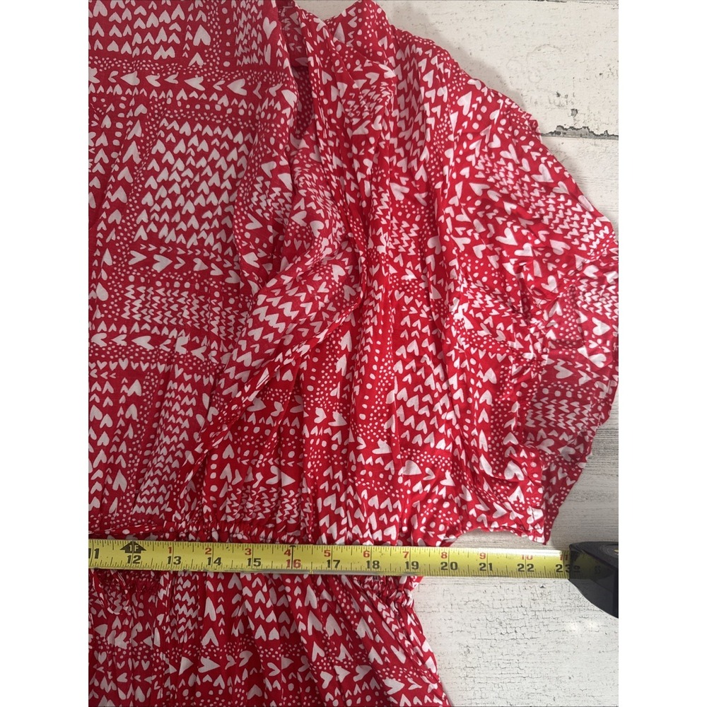 NWT Victoria's Secret Red Heart Print SCover-Up Tunic Cardigan One Size - Picture 8 of 9